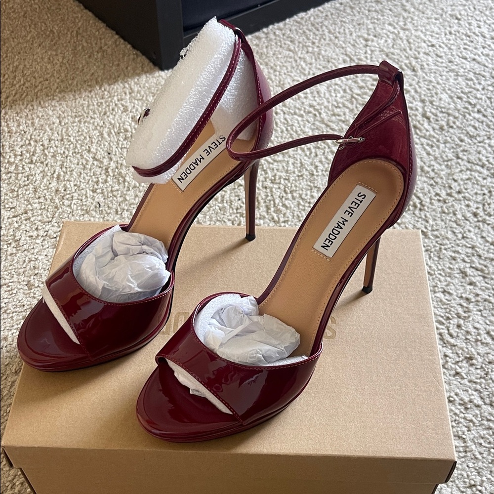 Steve Madden Deep Red Strappy Heels